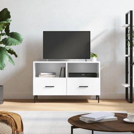 Meuble TV Blanc brillant 80x36x50 cm Bois d'ingénierie 