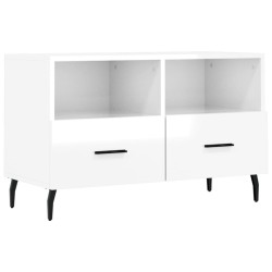 Meuble TV Blanc brillant 80x36x50 cm Bois d'ingénierie 