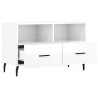 Meuble TV Blanc brillant 80x36x50 cm Bois d'ingénierie 
