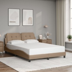 Cadre de lit sans matelas cappuccino 140x190 cm similicuir 