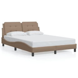 Cadre de lit sans matelas cappuccino 140x190 cm similicuir 