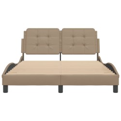 Cadre de lit sans matelas cappuccino 140x190 cm similicuir 