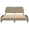 Cadre de lit sans matelas cappuccino 140x190 cm similicuir 