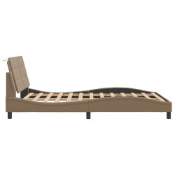 Cadre de lit sans matelas cappuccino 140x190 cm similicuir 