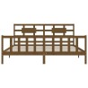 Cadre de lit sans matelas marron miel 200x200cm bois pin massif 