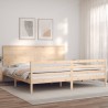 Cadre de lit sans matelas 200x200 cm bois massif 
