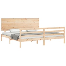 Cadre de lit sans matelas 200x200 cm bois massif 