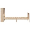 Lit bibliothèque sans matelas 90x190 cm bois de pin massif 