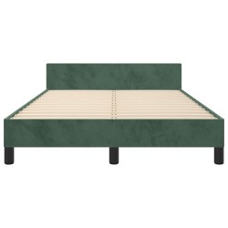 Cadre de lit sans matelas vert foncé 120x190 cm velours 