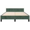 Cadre de lit sans matelas vert foncé 120x190 cm velours 