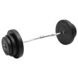 Barre d'haltères ondulée avec plaques 60 kg 