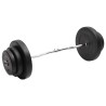 Barre d'haltères ondulée avec plaques 60 kg 