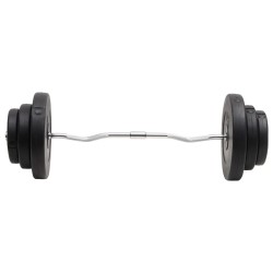 Barre d'haltères ondulée avec plaques 60 kg 