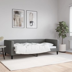 Lit de repos sans matelas gris foncé 90x190 cm tissu 