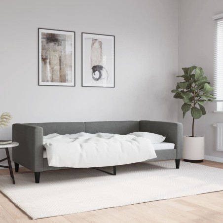 Lit de repos sans matelas gris foncé 90x190 cm tissu 