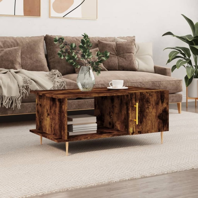 Table basse chêne fumé 90x50x40 cm bois d'ingénierie Table basse chêne fumé 90x50x40 cm bois d'ingénierie