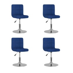 Chaises pivotantes à manger lot de 4 bleu tissu 