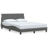 Cadre de lit sans matelas gris foncé 140x200 cm tissu 
