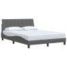 Cadre de lit sans matelas gris foncé 140x200 cm tissu 