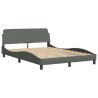 Cadre de lit sans matelas gris foncé 140x200 cm tissu 