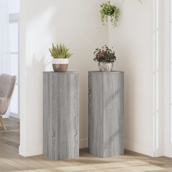Supports pour plantes 2 pcs sonoma gris bois d'ingénierie 