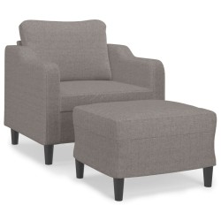 Fauteuil avec repose-pied Taupe 60 cm Tissu 