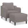 Fauteuil avec repose-pied Taupe 60 cm Tissu 