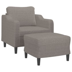 Fauteuil avec repose-pied Taupe 60 cm Tissu 
