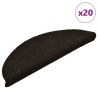 Tapis d'escalier autocollant 20 pcs marron foncé 56x17x3 cm 