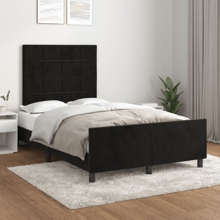 Cadre de lit sans matelas noir 120x190 cm velours 