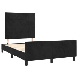 Cadre de lit sans matelas noir 120x190 cm velours 