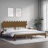 Cadre de lit sans matelas marron miel 200x200cm bois pin massif 