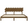 Cadre de lit sans matelas marron miel 200x200cm bois pin massif 