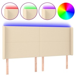 Tête de lit à LED Crème 183x16x118/128 cm Tissu 