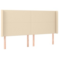 Tête de lit à LED Crème 183x16x118/128 cm Tissu 