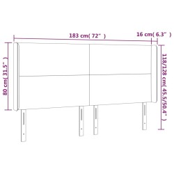 Tête de lit à LED Crème 183x16x118/128 cm Tissu 