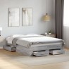 Cadre de lit avec tiroirs sans matelas sonoma gris 120x190 cm 
