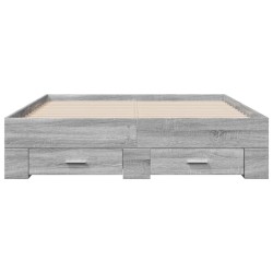 Cadre de lit avec tiroirs sans matelas sonoma gris 120x190 cm 