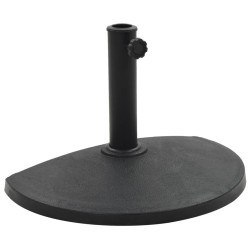Socle demi-rond de parasol Polyrésine 9 kg Noir 