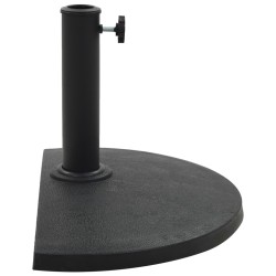 Socle demi-rond de parasol Polyrésine 9 kg Noir 