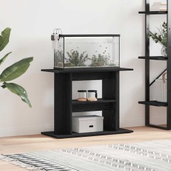Support pour aquarium chêne noir 80x35x60cm bois d'ingénierie 