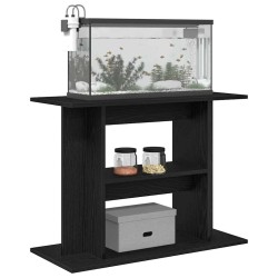 Support pour aquarium chêne noir 80x35x60cm bois d'ingénierie 