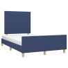 Cadre de lit sans matelas bleu 120x190 cm tissu 