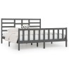Cadre de lit sans matelas gris 180x200 cm bois massif 