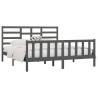 Cadre de lit sans matelas gris 180x200 cm bois massif 