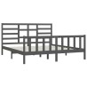 Cadre de lit sans matelas gris 180x200 cm bois massif 