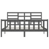 Cadre de lit sans matelas gris 180x200 cm bois massif 