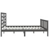Cadre de lit sans matelas gris 180x200 cm bois massif 
