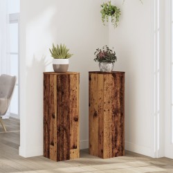 Supports pour plantes 2 pcs vieux bois bois d'ingénierie 