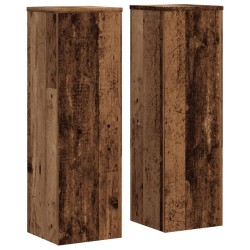 Supports pour plantes 2 pcs vieux bois bois d'ingénierie 